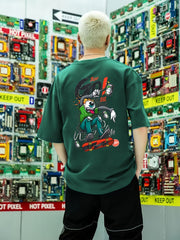 Cartoon Skater Print Men's Graphic T-shirt for Summer