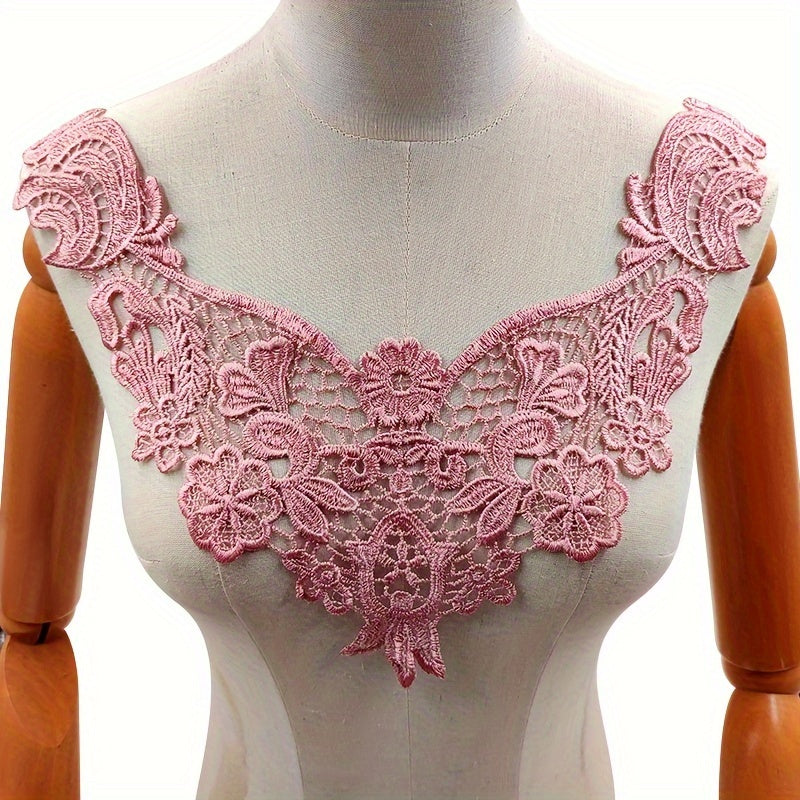 Water Soluble Lace Embroidery Polyester Silk Hollow Corsage Collar Sewing