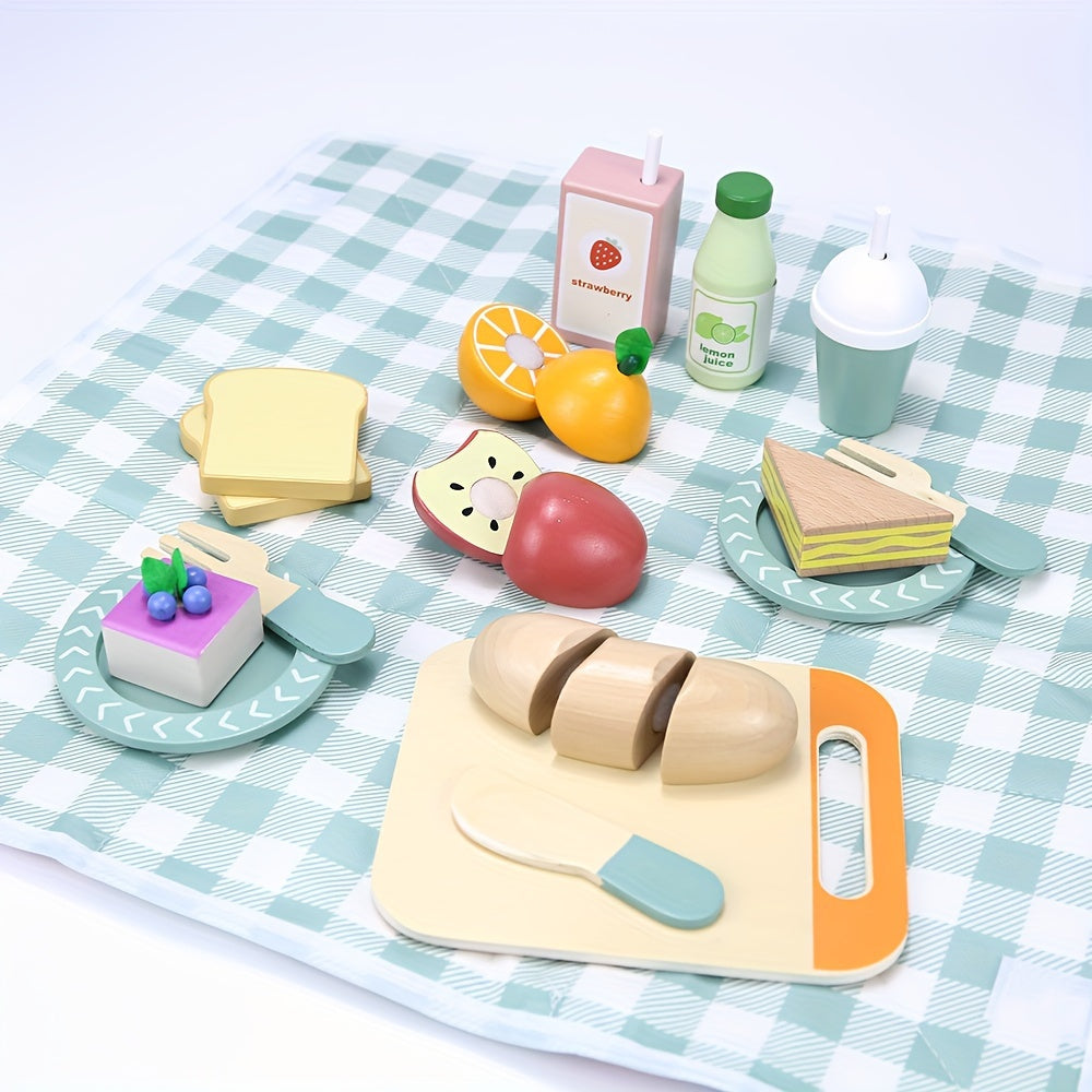 KABI Pretend Kitchen Set for Kids 3-6 Years with Food and Utensils