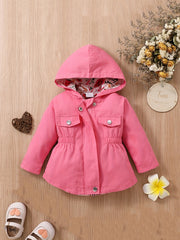 Girl's Patchwork Hooded Cotton Coat Baby's Top Child's Outwear