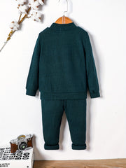 Letter Graphic Print Boys Sweatshirt & Sweatpants Set