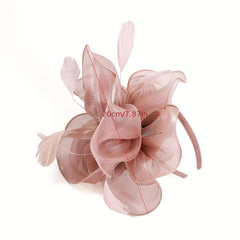 Women's Tea Party Style Fancy Hat With Clip And Hair Hoop