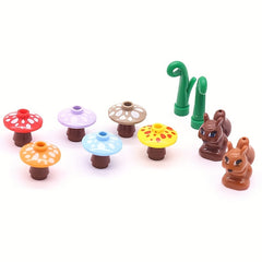 Pond Building Blocks Decorated Lotus Set Frog Squirrel Mushroom DIY Spare Parts