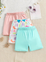 Floral Tie Dye Casual Biker Shorts For Toddler Kid Girls Summer