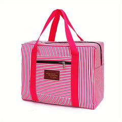 Foldable Carry On Travel Duffel Bag Lightweight Stripes Print Storage Weekender