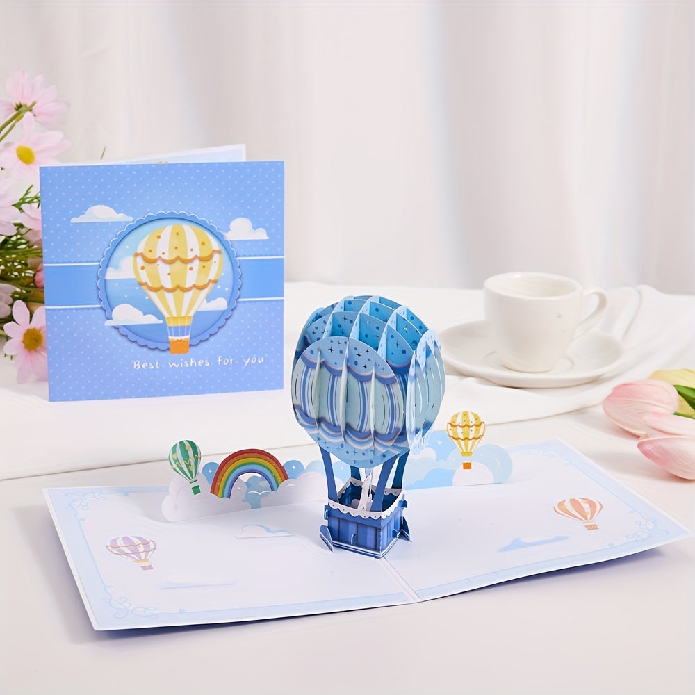 3D Pop Up Hot Air Balloon Greeting Card - Perfect for Various Occasions