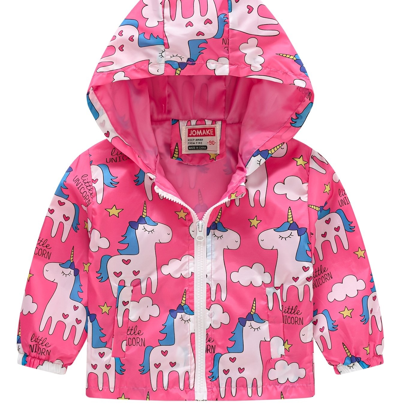 Girls Unicorn Print Hooded Jacket for Winter