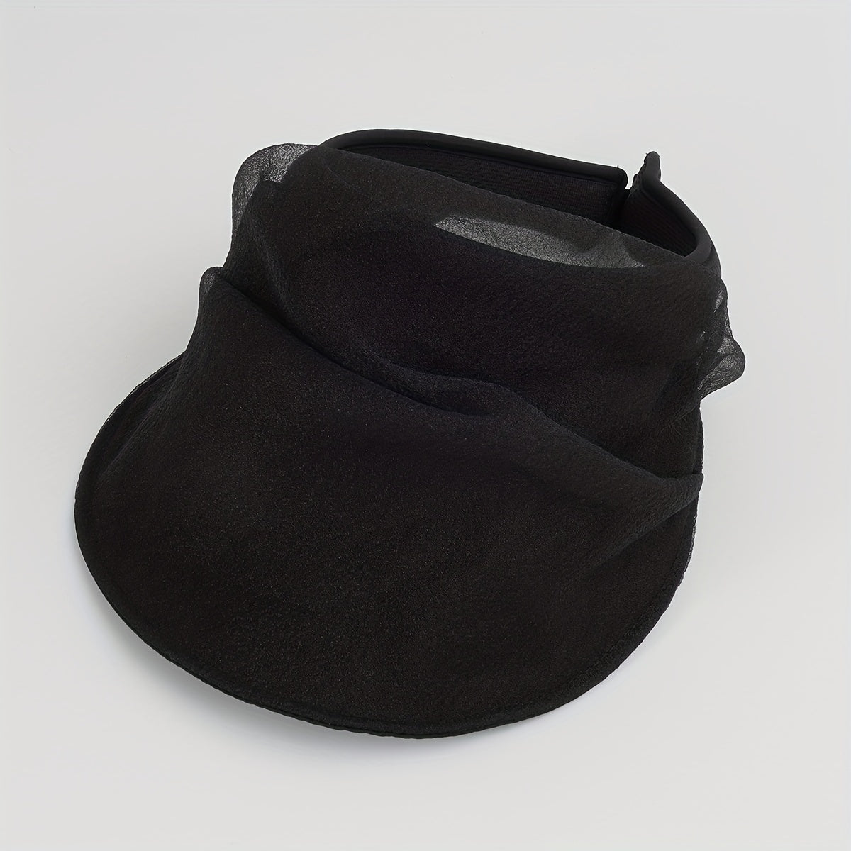 Double Layer Lace Visor Hat Solid UV Protection Ponytail Sun Hat For Women