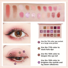 Desert Rose Eyeshadow Palette - Brown Pink Purple Tone Matte Pearly Finish