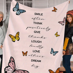 Butterfly Print Microfiber Blanket for Outdoor Picnics, Sofa, and Living Room