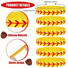 2pcs Baseball Silicone Bracelet - Perfect Gift For Baseball Players