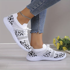 Women's Breathable Knit Sports Shoes Lace Up Running Tennis Lightweight Sock