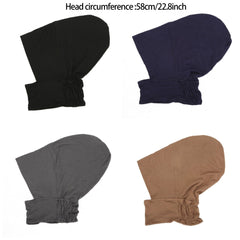 Solid Elastic Inner Cap Turban Head Wraps Casual Underscarf