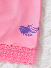 Girl's 3-Pack Sports Shorts with Lace Fringes