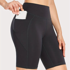 Women's Solid Sport Shorts Elastic Leggings Gym Training