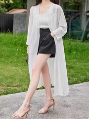 Chiffon Cover Up Cardigan Long Sleeve Sheer Beach Cover Up