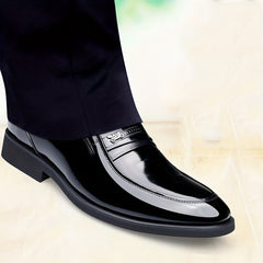Men's Glossy Slip on Dress Shoes Business Formal Shoes Men's Footwear