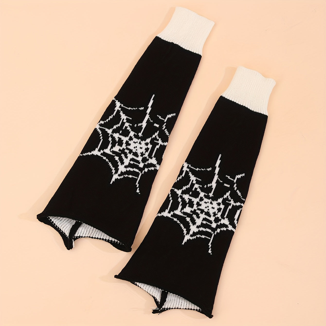 Skull & Star Print Leg Warmers Knee High Socks Women's Stockings