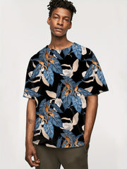 Floral & Leaf Print Men's Graphic T shirt Casual Comfy Tees For Summer