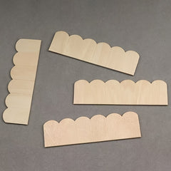 12pcs 1:12 Dollhouse Roof Shingles Wood Scalloped Tiles DIY House Building