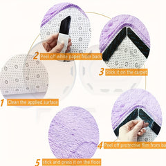 8pcs Rug Gripper Carpet Gripper With Adhesive Anti-curl Carpet Tape