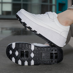 Boys Roller Shoes Hook & Loop Closure Skate Sneakers