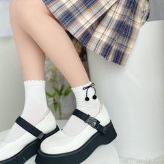 Women's Cherry Side Crew Socks