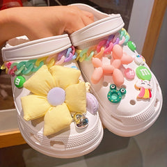 Shoe Accessories Chain Jelly Big Flower DIY Decoration