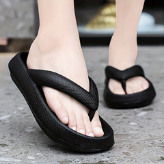 Women's Waterproof Anti slip Flip flops Thick Sole Vacation Beach Slippers