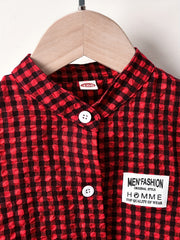 Boys Teen Plaid Shirt & Shorts Set for Summer