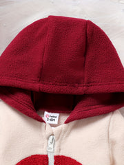 Baby Girl Hooded Rainbow Plush Jacket