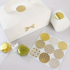 Golden Butterfly Bow Hot Stamping Round Transparent Stickers