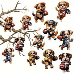 6pcs Dog Football Ornaments For Coach Gift School Football Team