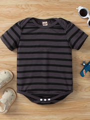 Baby Boy's Striped Short Sleeve Triangle Romper