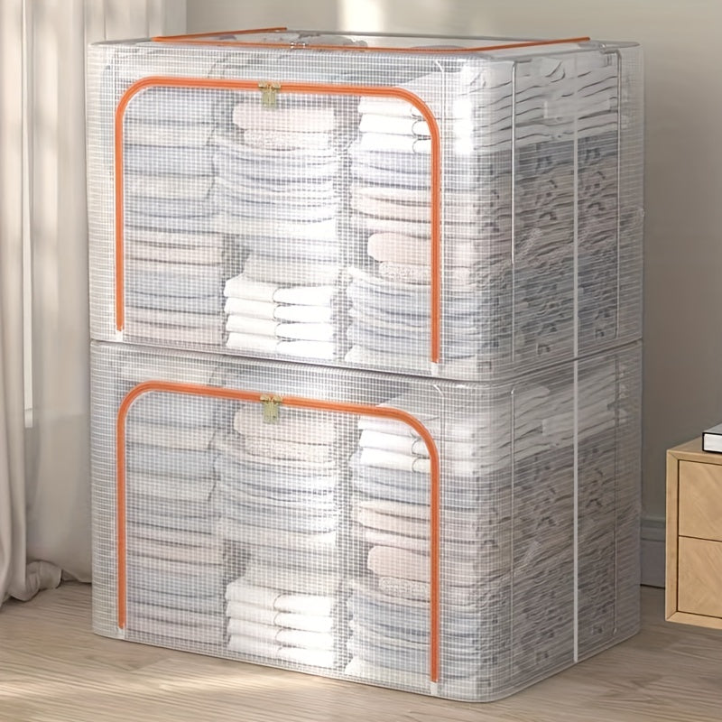 Transparent Clothes Storage Box Foldable Clothes Blanket Organizer Waterproof