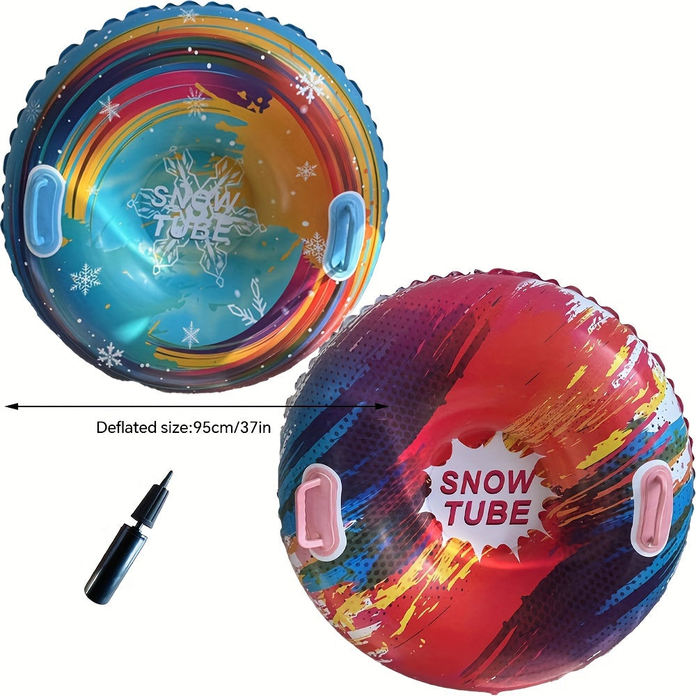 Outdoor Thickened Skiing Ring Inflatable Sled Skiing Toy with Pump
