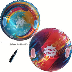 Outdoor Thickened Skiing Ring Inflatable Sled Skiing Toy with Pump