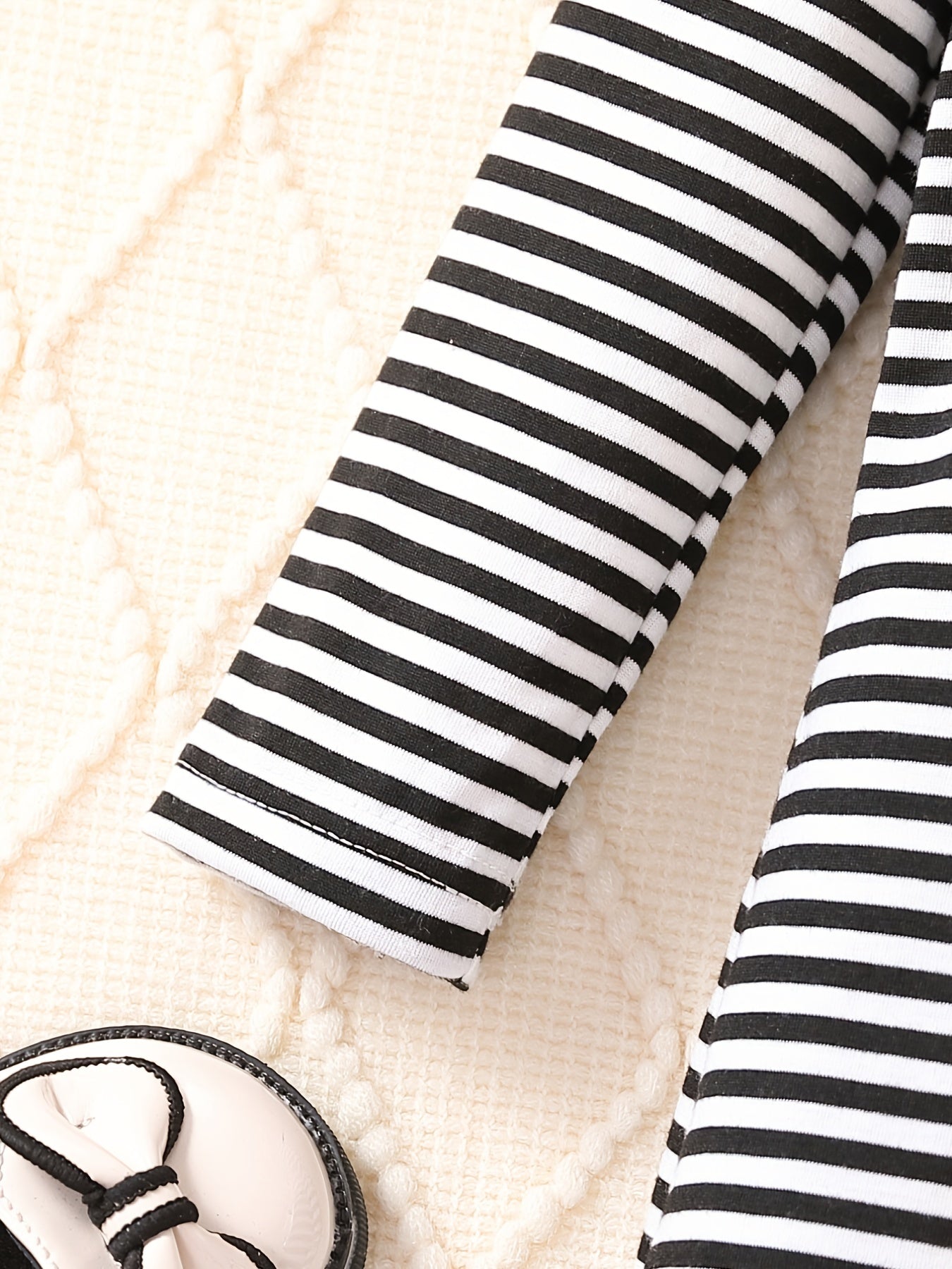 Girls' Long Sleeve Striped Mock Neck Dress