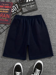 Men's R Graphic Drawstring Shorts for Summer