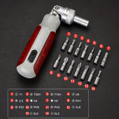 Mr Tools 15-in-1 Ratchet Screwdriver Set - Magnetic Bit Multifunctiona