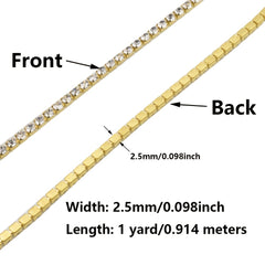 1 Yard 2 5mm Bling Crystal Rhinestone Trim Chain DIY Jewelry Crafts