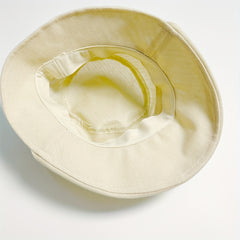 Beige Foldable Bucket Hat Rolled Brim Sun Hat