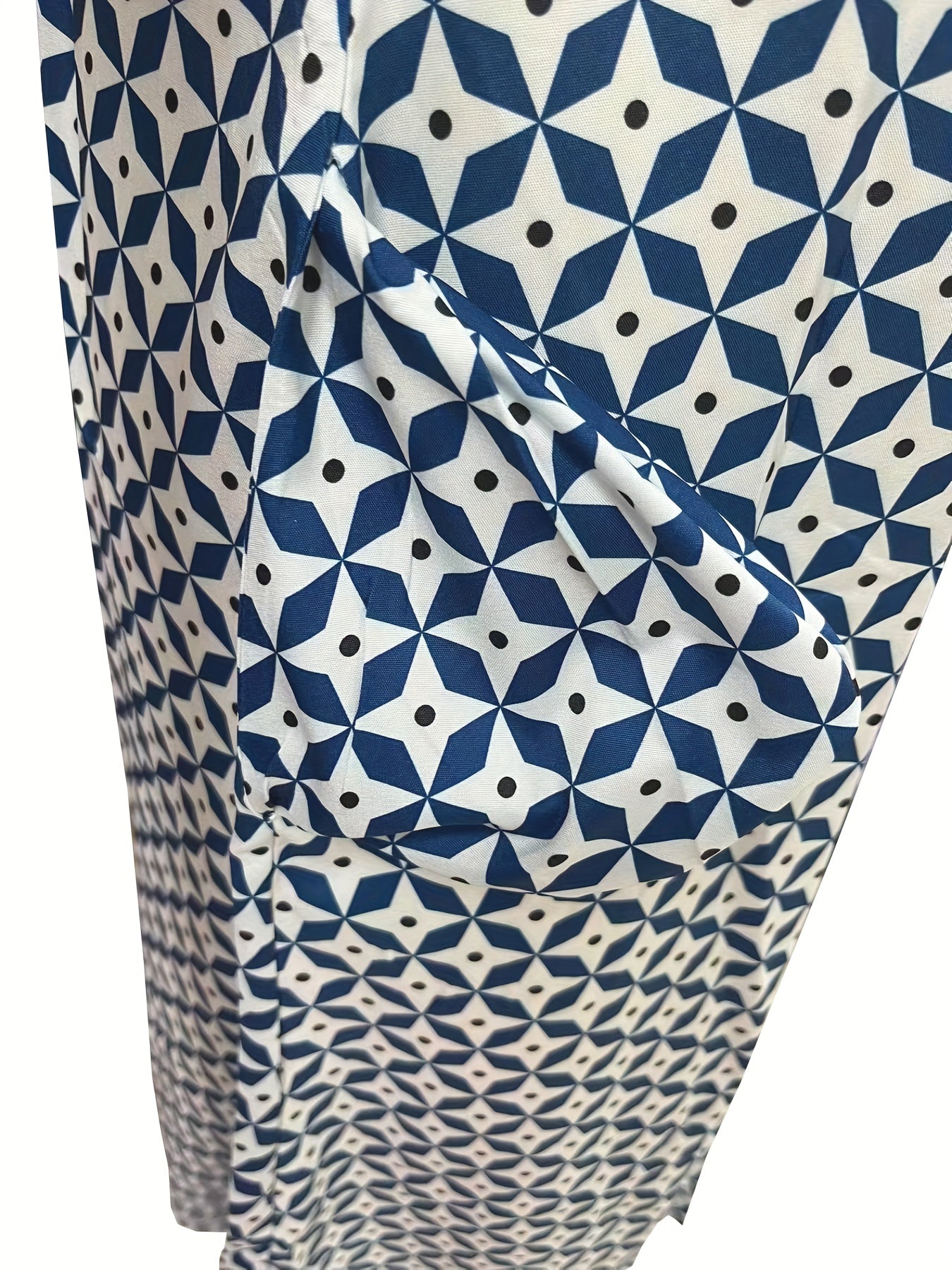 Button Front Allover Print Dress Casual Short Sleeve Dress