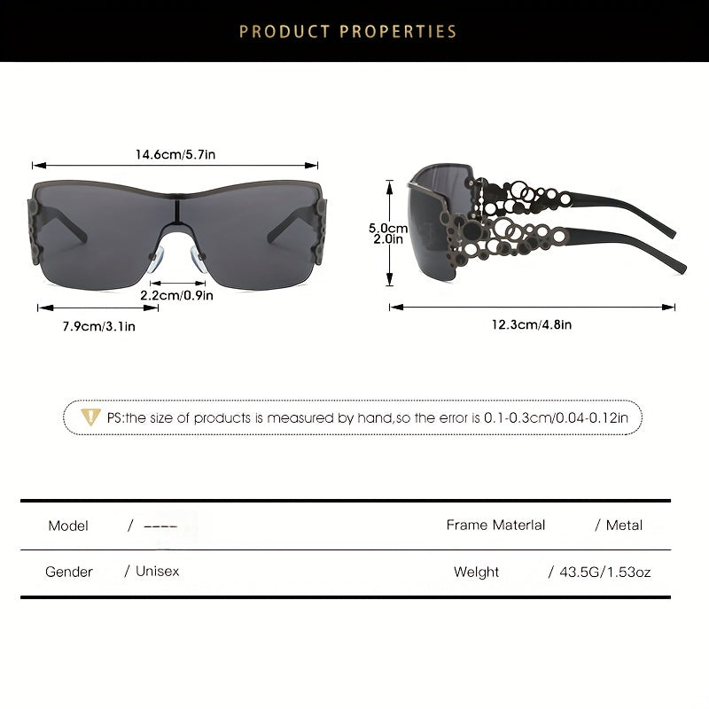 Y2K Wrap Around Sunglasses UV400 for Beach Party Club