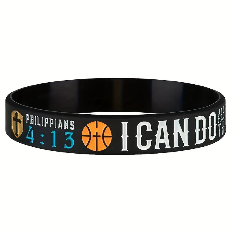 Faith Basketball Christian Verse Silicone Bracelet