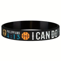 Faith Basketball Christian Verse Silicone Bracelet