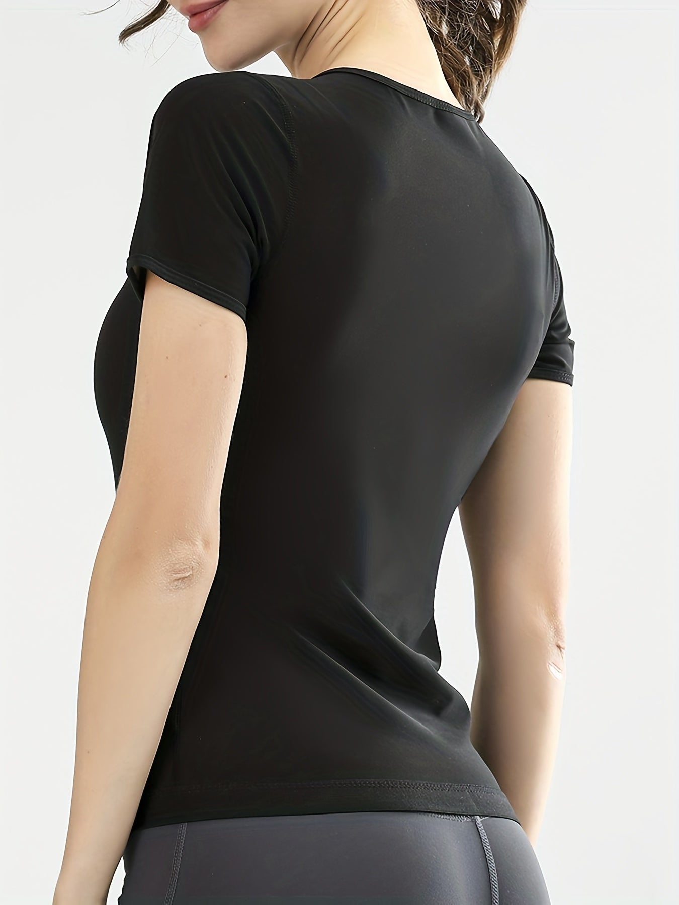 Zipper Tank Top Tummy Control Shapewear Slimming Short Sleeve