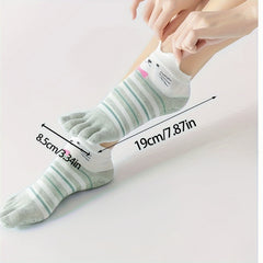 Cartoon Puppy Yoga Socks Non-slip Five Toe Dance Socks