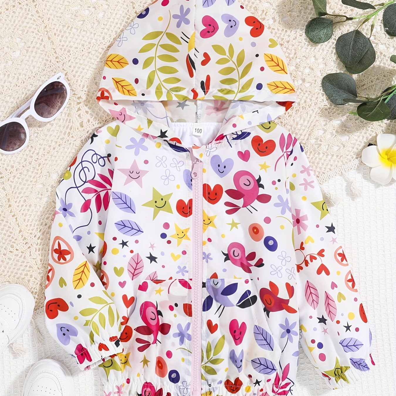 Girls Hooded Sun Protection Jacket for Spring Summer Autumn