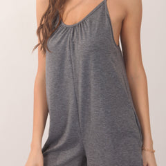 Casual Spaghetti Strap Romper Jumpsuit Sleeveless Backless